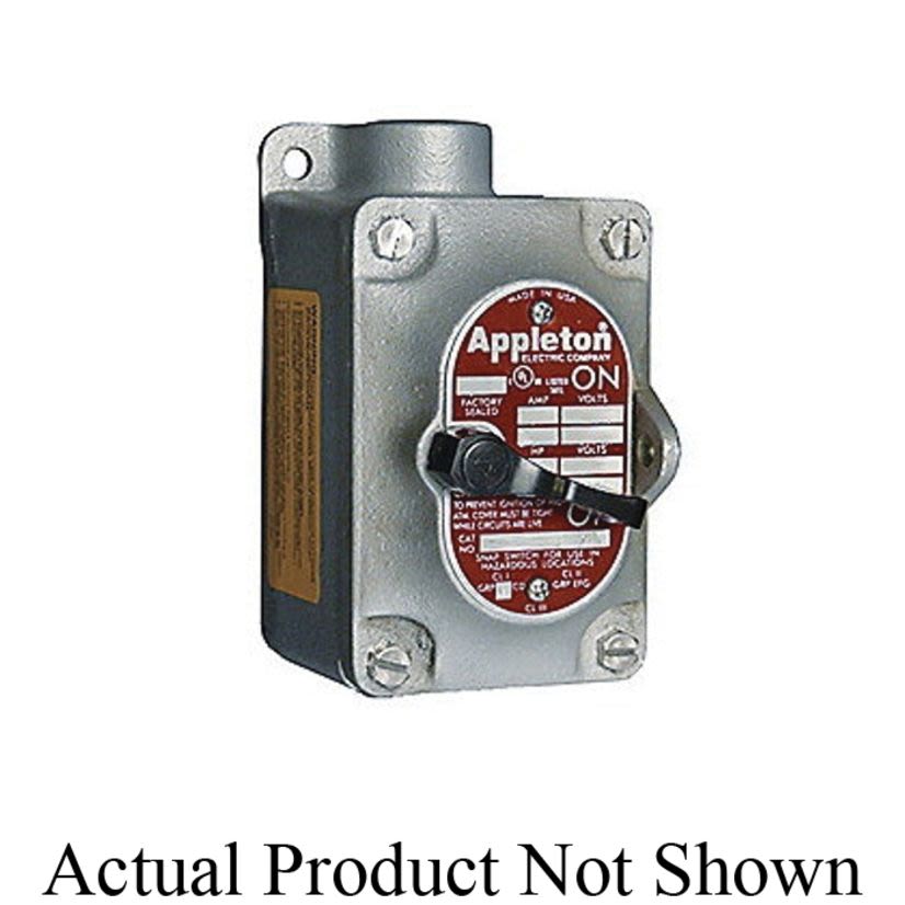Appleton UNILETS EDS175-R2 1-Gang Dead End Explosionproof Tumbler Switch, 120 to 277 V AC, 20 A, NEMA 7BCD/9EFG NEMA Rating